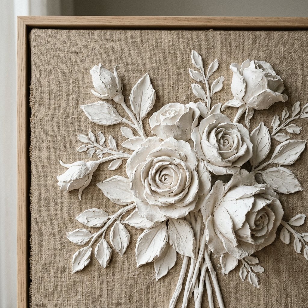 Ramo de flores en relieve 3D